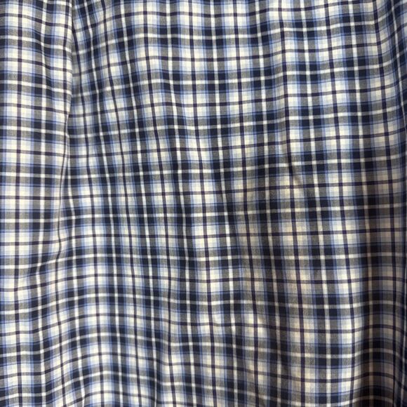 Jos A Bank Traveler Blue Plaid Button Down Dress Shirt Size XXL Preowned - Picture 15 of 16